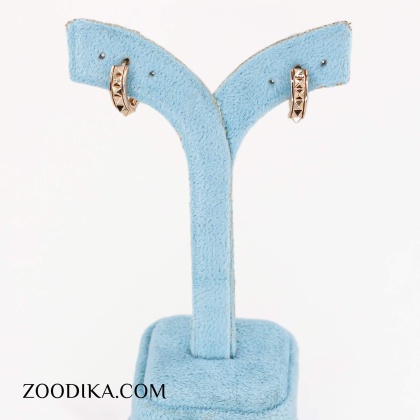 گوشواره حلقه ای ژوپینگ مدل مثلث نگین دار