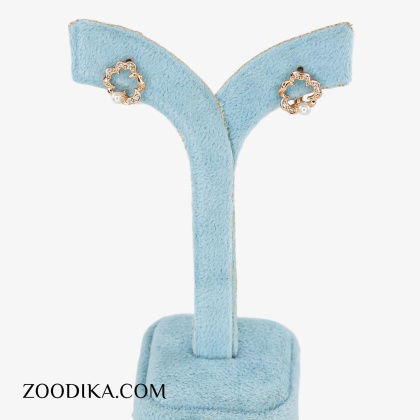 گوشواره میخی دخترانه ژوپینگ مدل گل سه پر 