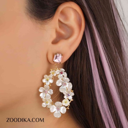 گوشواره زنانه فانتزی مدل گل کد AAC-169