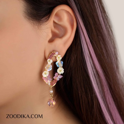 گوشواره زنانه فانتزی مدل گل کد AAC-177