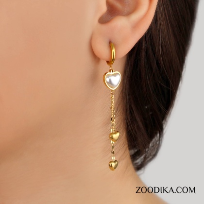 گوشواره زنانه استیل مدل قلب کد AAC-316