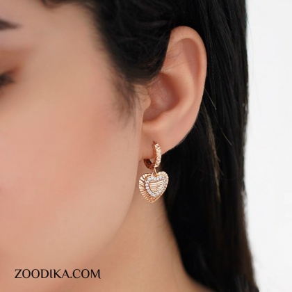 گوشواره زنانه ژوپینگ مدل قلب کد AAC-553