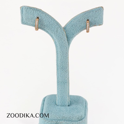 گوشواره رینگی ساده نگین دار طلایی ژوپینگ