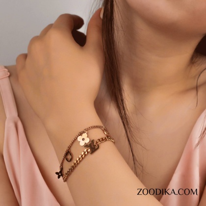 دستبند زنانه استیل طرح لویی ویتون کد AAD-102