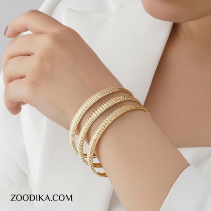 النگو زنانه طرح طلا بسته سه عددی کد AAD-224