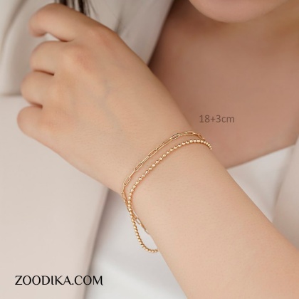 دستبند زنجیری و حلقه ای دو لاین