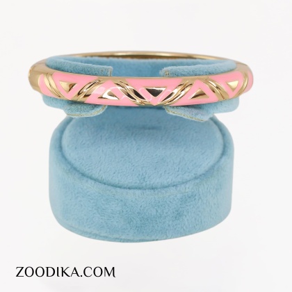 بنگل میناکاری صورتی دخترانه ساده مثلثی