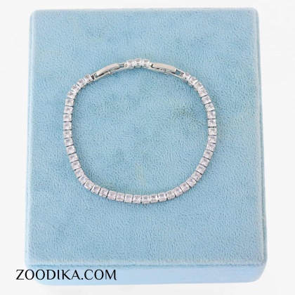 دستبند جواهری تنیسی جدید نقره ای