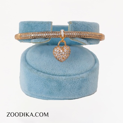 دستبند النگویی ژوپینگ بدل با آویز قلبی شیک