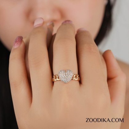 انگشتر زنانه ژوپینگ مدل قلب کد AAE-136