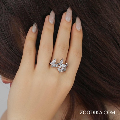 انگشتر زنانه وای اس ایکس مدل پروانه کد AAE-198