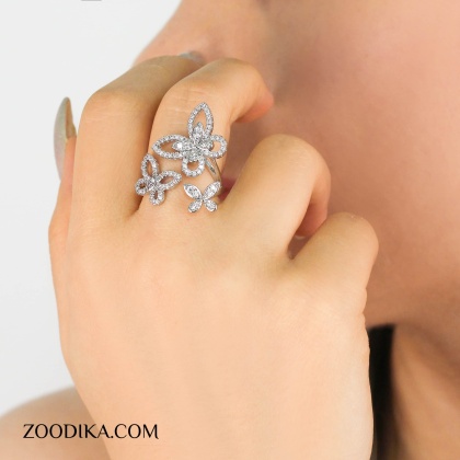 انگشتر زنانه وای اس ایکس مدل پروانه کد AAE-204