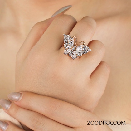 انگشتر زنانه ژوپینگ مدل پروانه کد AAE-235
