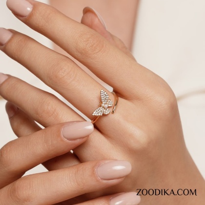 انگشتر زنانه ژوپینگ مدل پروانه کد AAE-238
