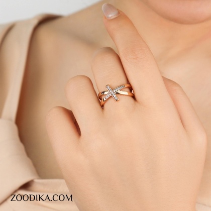انگشتر زنانه ژوپینگ مدل صلیب کد AAE-249
