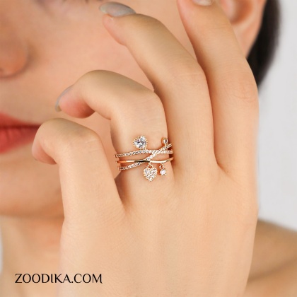 انگشتر زنانه ژوپینگ مدل قلب کد AAE-264
