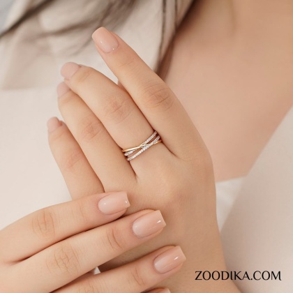 حلقه زنانه ژوپینگ نگین دار کد AAE-314