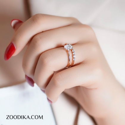 حلقه و پشت حلقه زنانه ژوپینگ کد AAE-331