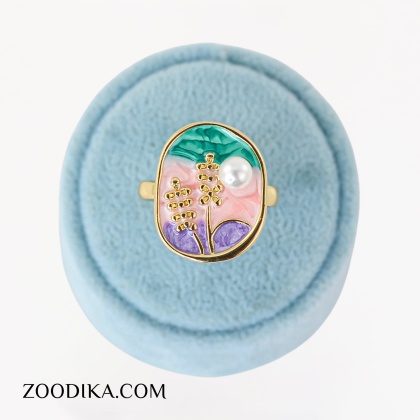 انگشتر میناکاری چندرنگ رنگ ثابت فانتزی