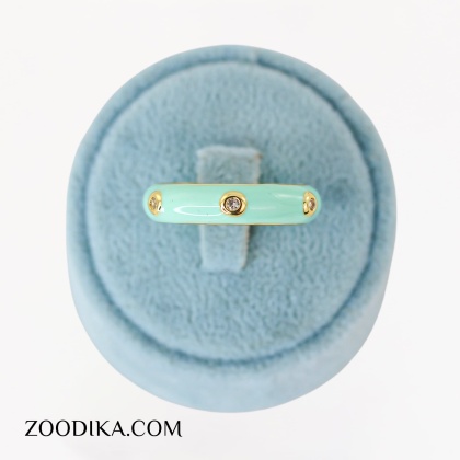 انگشتر میناکاری فیروزه ای رنگ ثابت