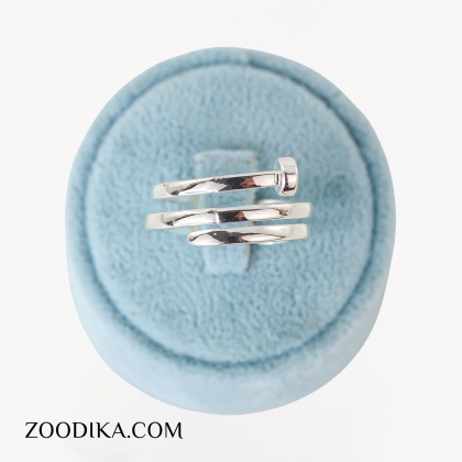 انگشتر فشن نقره ای مدل میخ