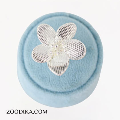 انگشتر دخترانه فشن مدل گل سیلور