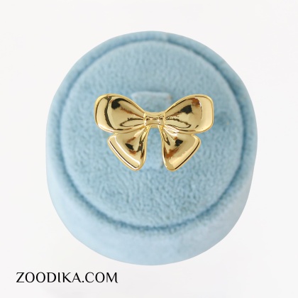 انگشتر دخترانه فشن مدل پاپیون طلایی