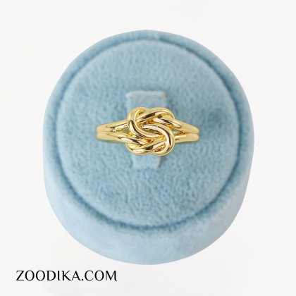 انگشتر دخترانه طلایی فشن مدل گره