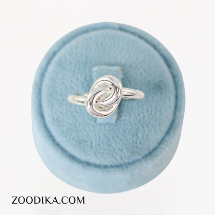 انگشتر فشن نقره ای دخترانه مدل گره کور