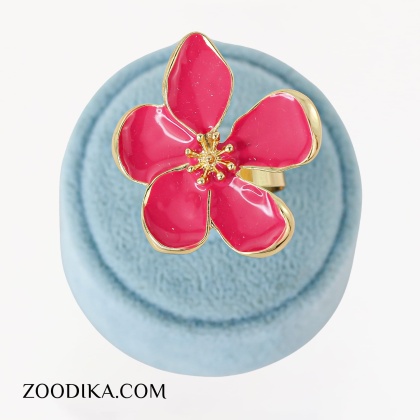 انگشتر فانتزی میناکاری ارغوانی رنگ ثابت