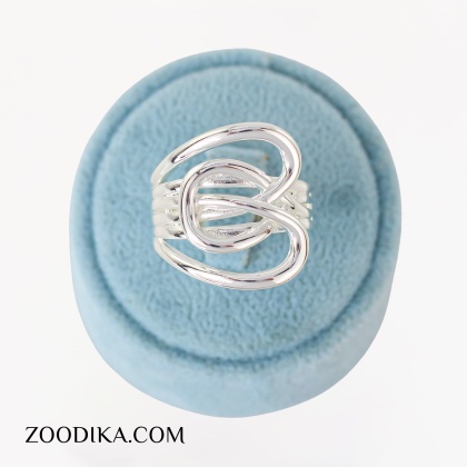 انگشتر فشن مدل پیچ در پیچ نقره ای فری سایز