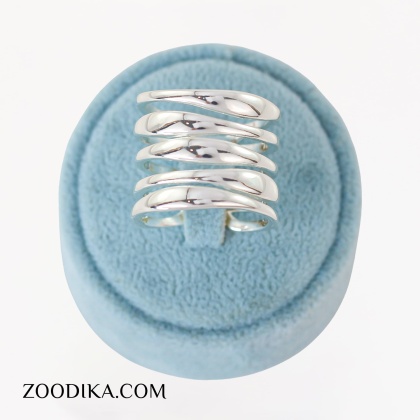 انگشتر فشن ساده نقره ای فری سایز