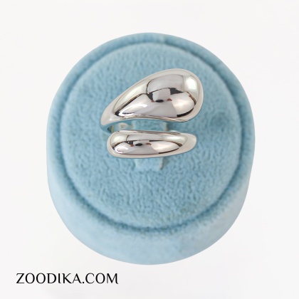 انگشتر زنانه فشن نقره ای صیقلی بدون نگین