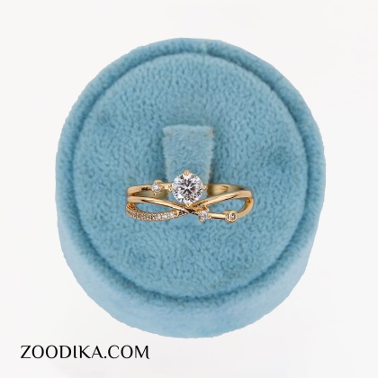 انگشتر تک نگین طلایی ژوپینگ شیک