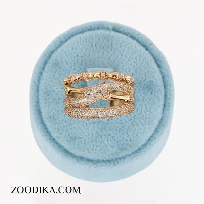 انگشتر زنانه طلایی ژوپینگ خفن نگین دار