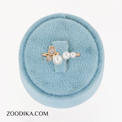 انگشتر بدل مرواریدی مدل پروانه ژوپینگ