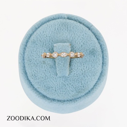 حلقه نگین دار ساده ژوپینگ طلایی