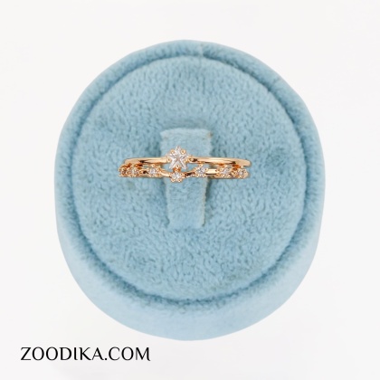 انگشتر بدل ستاره ای نگین دار ژوپینگ طلایی