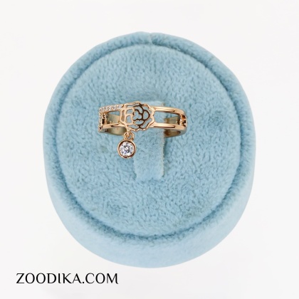 انگشتر بدل گل جدید ژوپینگ نگین دار طلایی