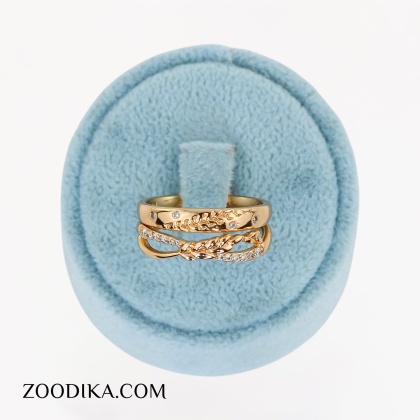 ست حلقه و پشت حلقه جذاب ژوپینگ طلایی