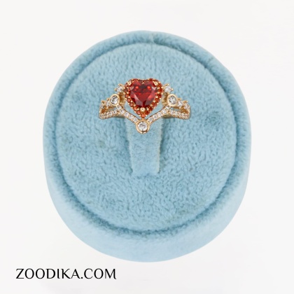 انگشتر نگین قرمز شییک ژوپینگ رنگ ثابت