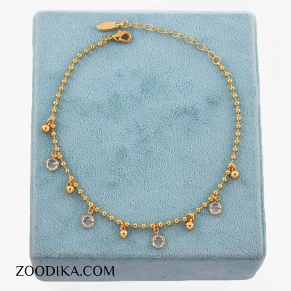 پابند وای اس ایکس طلایی نگین دار