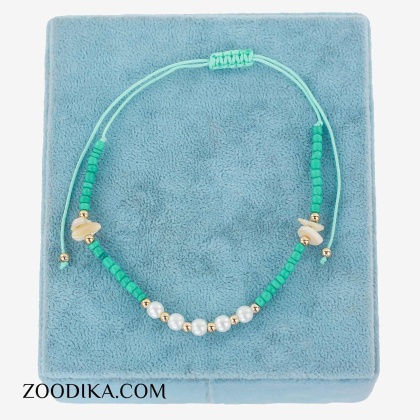 پابند بندی دخترانه مرواریدی سبز