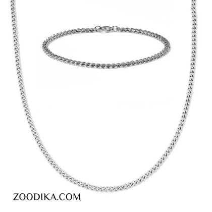 ست گردنبند و دستبند مردانه زنجیری کارتیه کد DB8