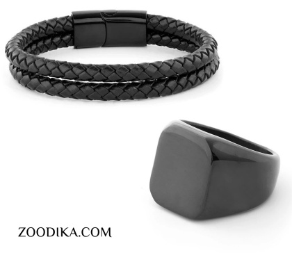 ست دستبند و انگشتر مردانه کد DE5