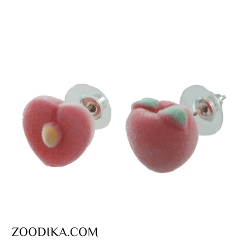 گوشواره دخترانه میخی عروسکی مدل هلو کد AAC-213