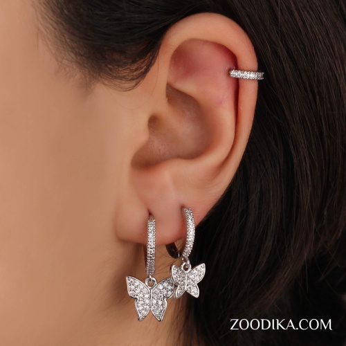 گوشواره زنانه وای اس ایکس پکی مدل پروانه AAC-301
