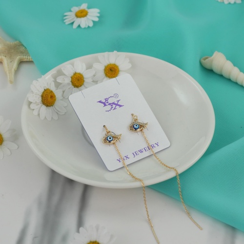 گوشواره زنانه بخیه ای وای اس ایکس مدل چشم نظر کد AAC-349