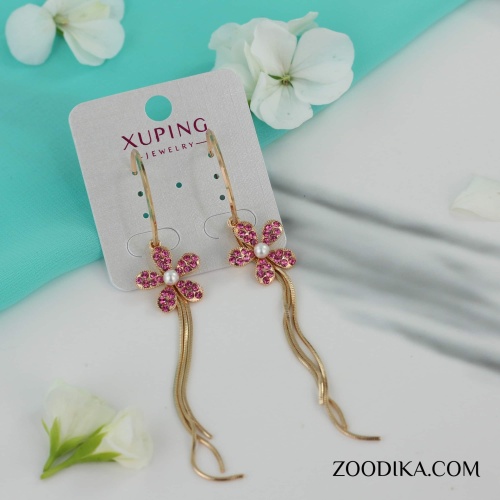 گوشواره آویزی زنانه ژوپینگ مدل گل کد AAC-418