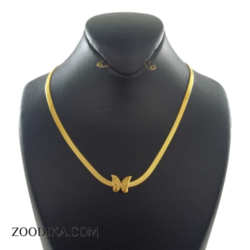 گردنبند زنانه استیل مدل پروانه کد AAB-125